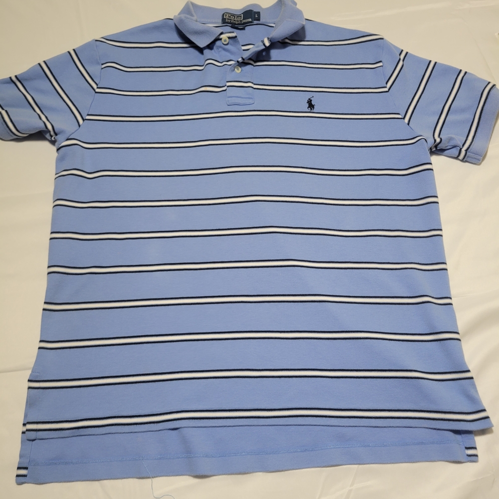 Polo by Ralph Lauren Men's Blue Striped Shirt